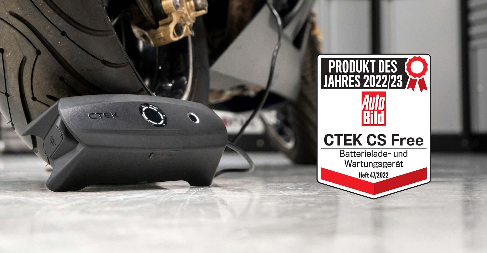 CTEK CS FREE Multifunktionel 4-i-1 bærbar oplader 12V med Adaptive Boost-teknologi, del nr. 40-462 - ctek.com
